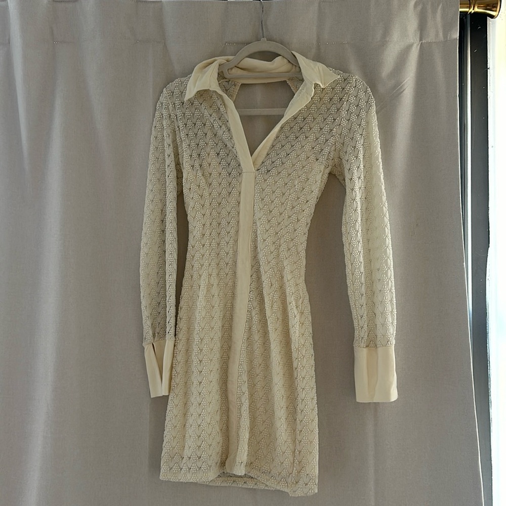 ASOS eyelet mini dress long sleeve